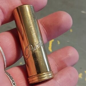 Vintage Prince Matchabelli Gold Lipstick Tube Crown Logo Paris New York 1950s